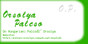 orsolya palcso business card